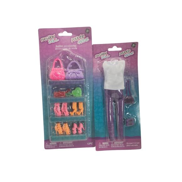 Fashion Doll Clothes & Accessories Poupee Mode Top Pants Shoes Purse Barbie Doll - Picture 1 of 6